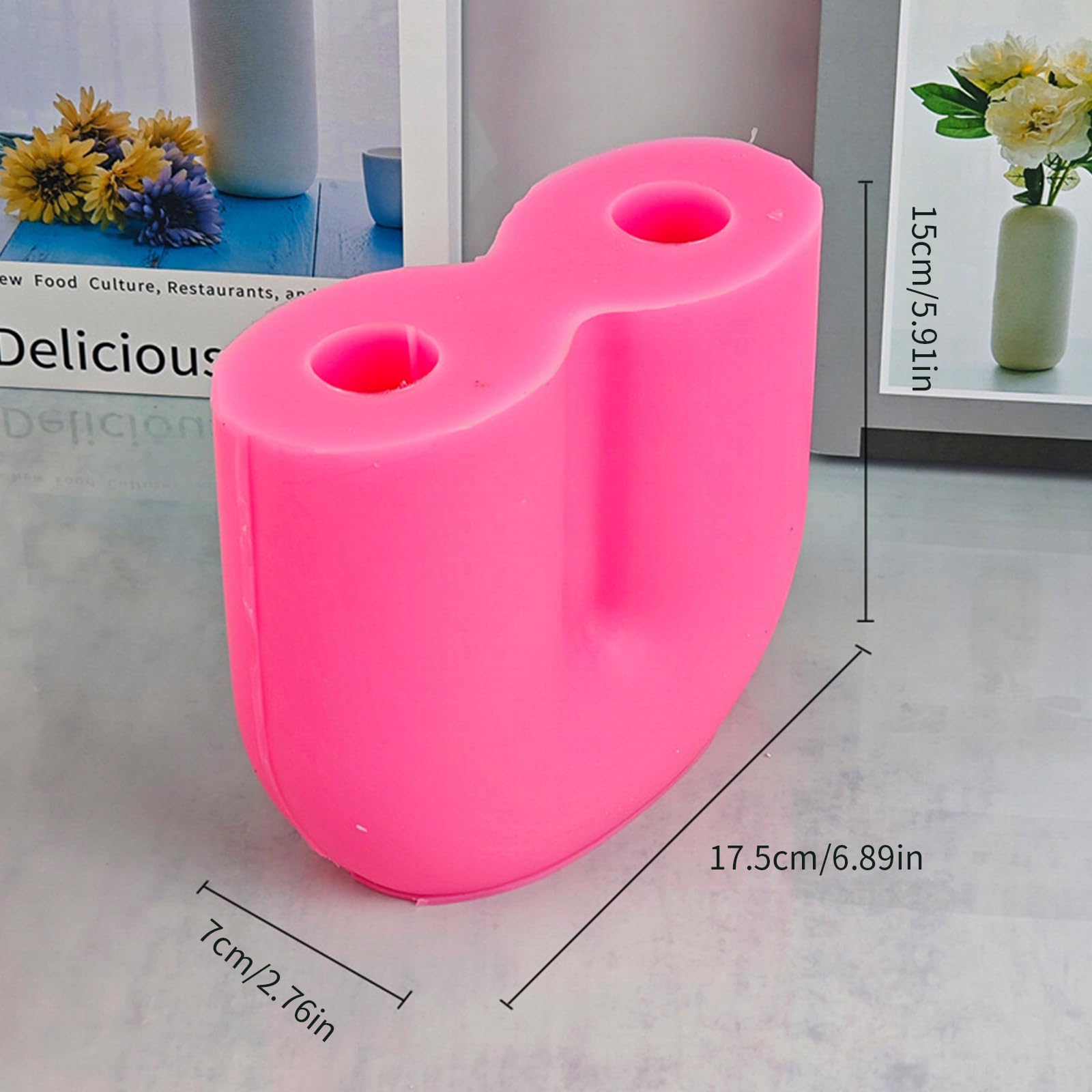 Stampo per vaso di fiori a forma di U, in silicone, flessibile, per resina, candelieri, gesso, decorazioni per la casa