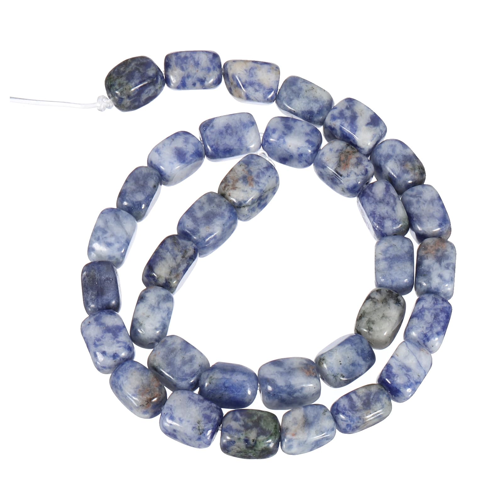 PATIKIL 12x8mm Natural Stone Blue White Crystal Agate Beads for Jewelry Making 1 Strand 15"/38cm Cuboid Loose Spacer Beads - Image 4