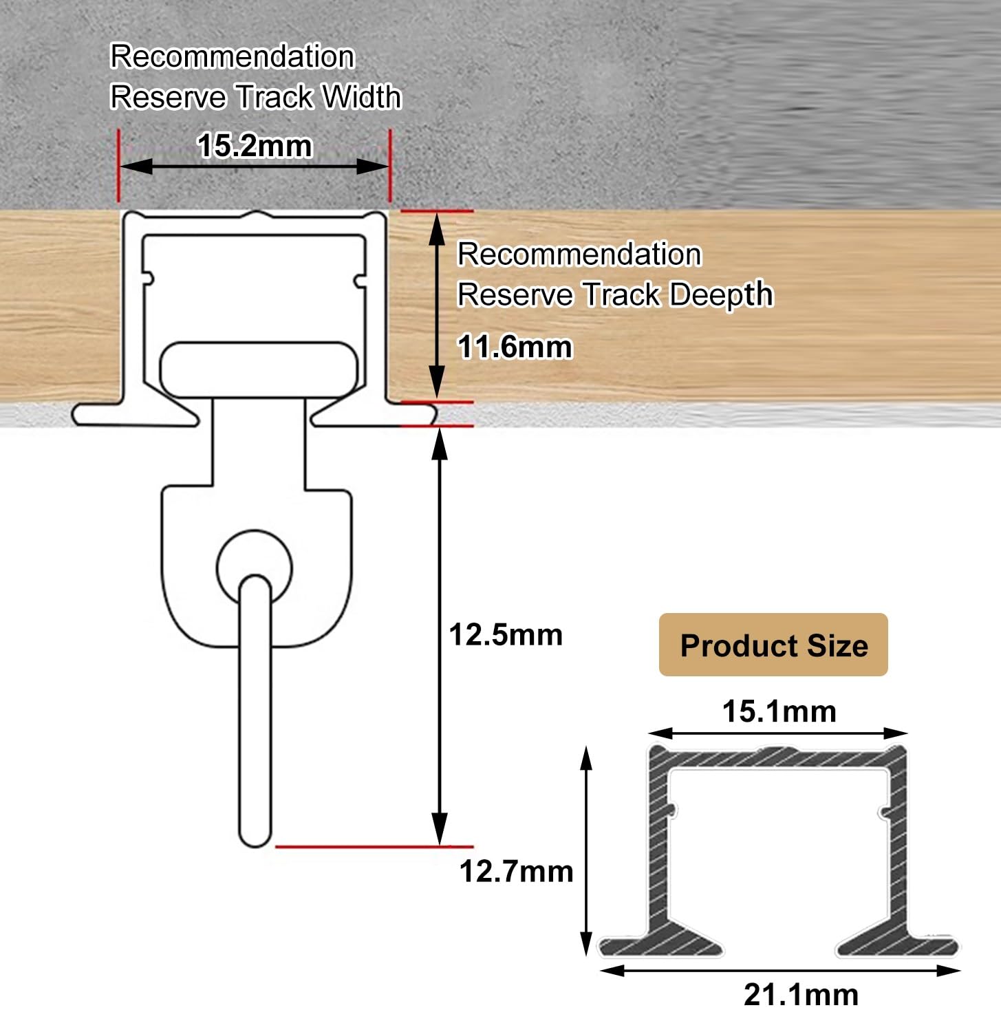 Tringle Rideau Décor de Piste de Rideau Invisible, Cadre de Plafond Suspendu Découpable pour Balcon/Hôpital/Salon, Tringles à Rideaux Encastrées en Alliage D'aluminium(White,260cm/102.4in/8.5ft)