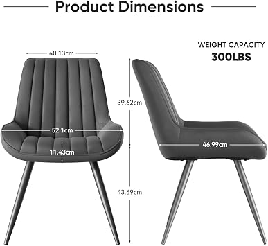 Hawthyhome Dining Chairs Set of 2 Dark Grey