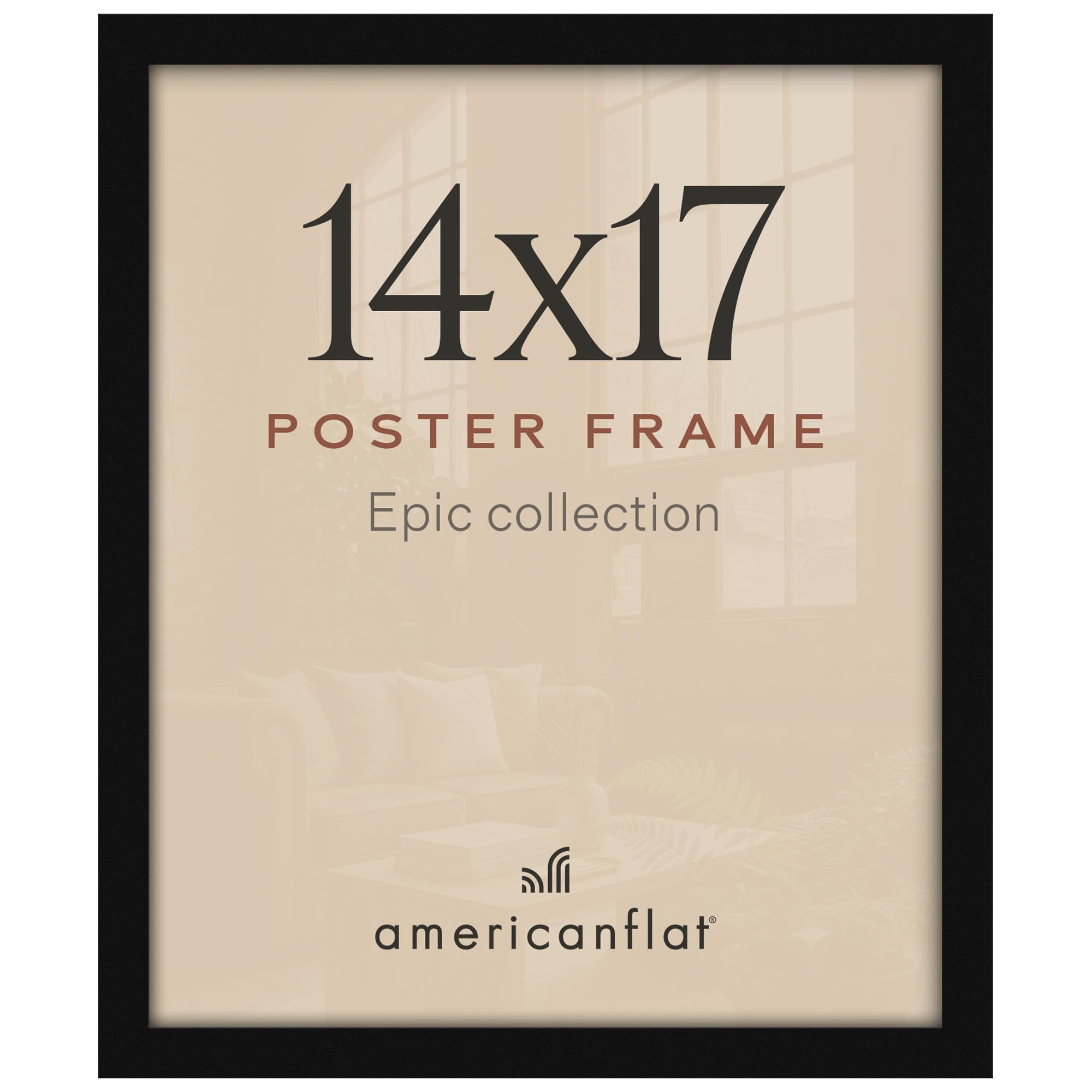 Americanflat 14x17 Picture Frame - Engineered Wood - Black