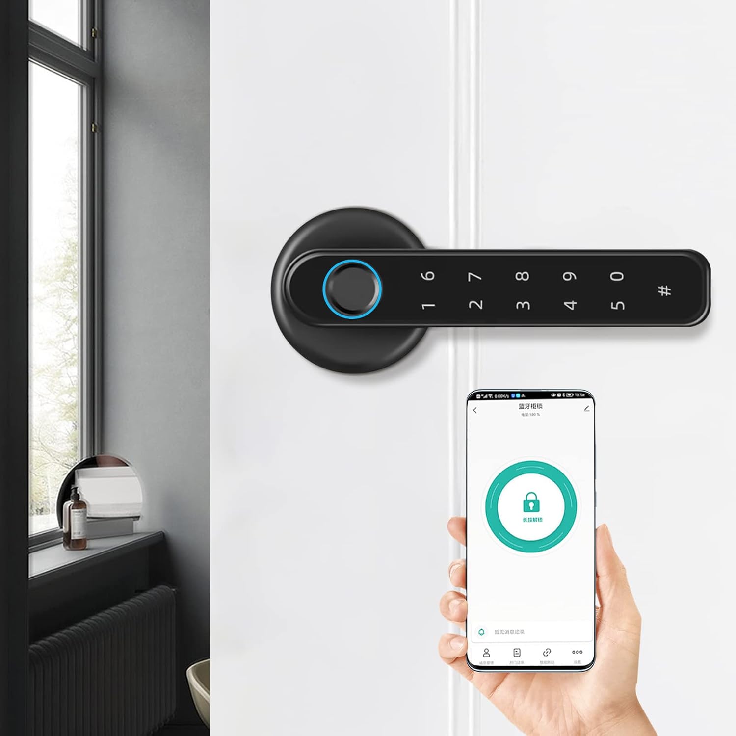 Leblett Fingerprint Door Lock,Entry Door Lock with Keypad,Smart Door