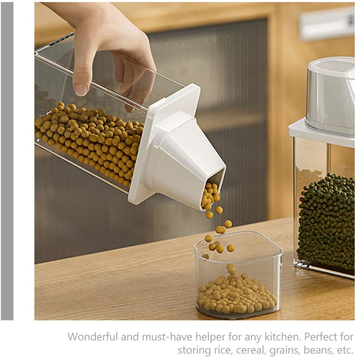 Airtight 800Ml Rice Storage Jar Pet Plastic Food Storage Container for Kitchen Pantry Daily Use image 5