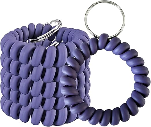 Plastic Wrist Key Coil Spring Key Chain Stretchable Spiral Key rings Wrist Key Holders