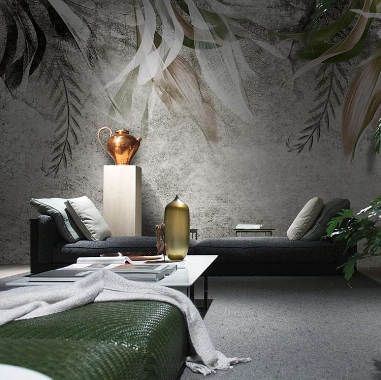 Décor de feuille d'art rétro pour arrière-plan de salon cocooning