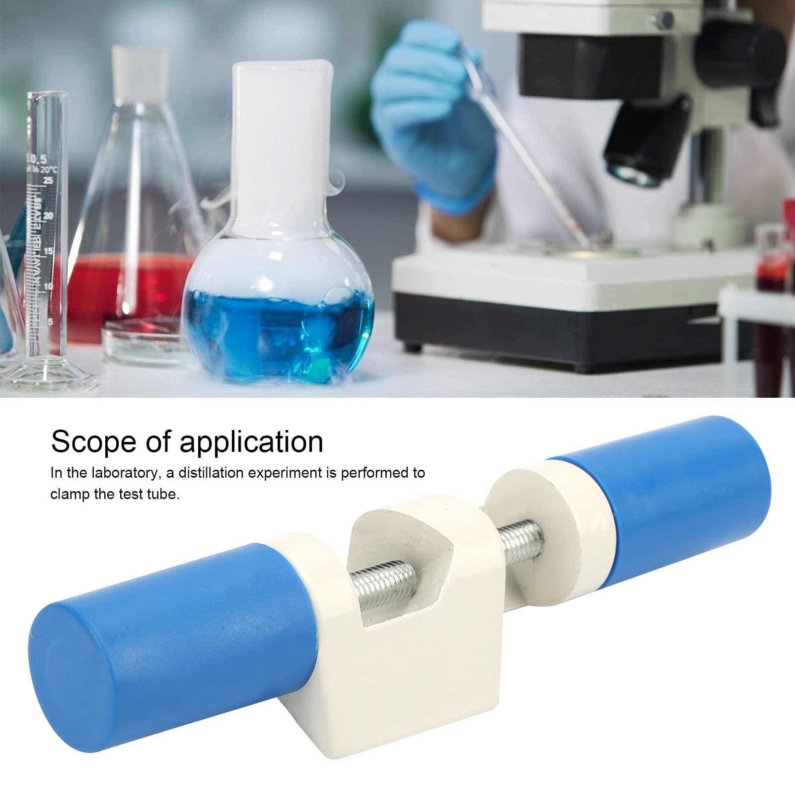 QANYEGN Laboratory Clamp, Plastic Lab Clamp Stand Holder, Aluminum Cross Clamp Compression Lab Stand for Experiment Equipment