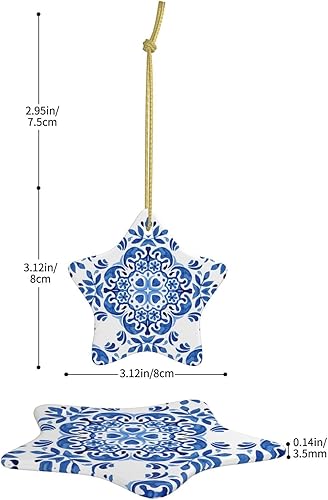 Miniatura 2 de Azulejos de cerámica portuguesa - Adornos de Navidad de cerámica 2023, adornos de árbol de Navidad, regalos personalizados para decoración del