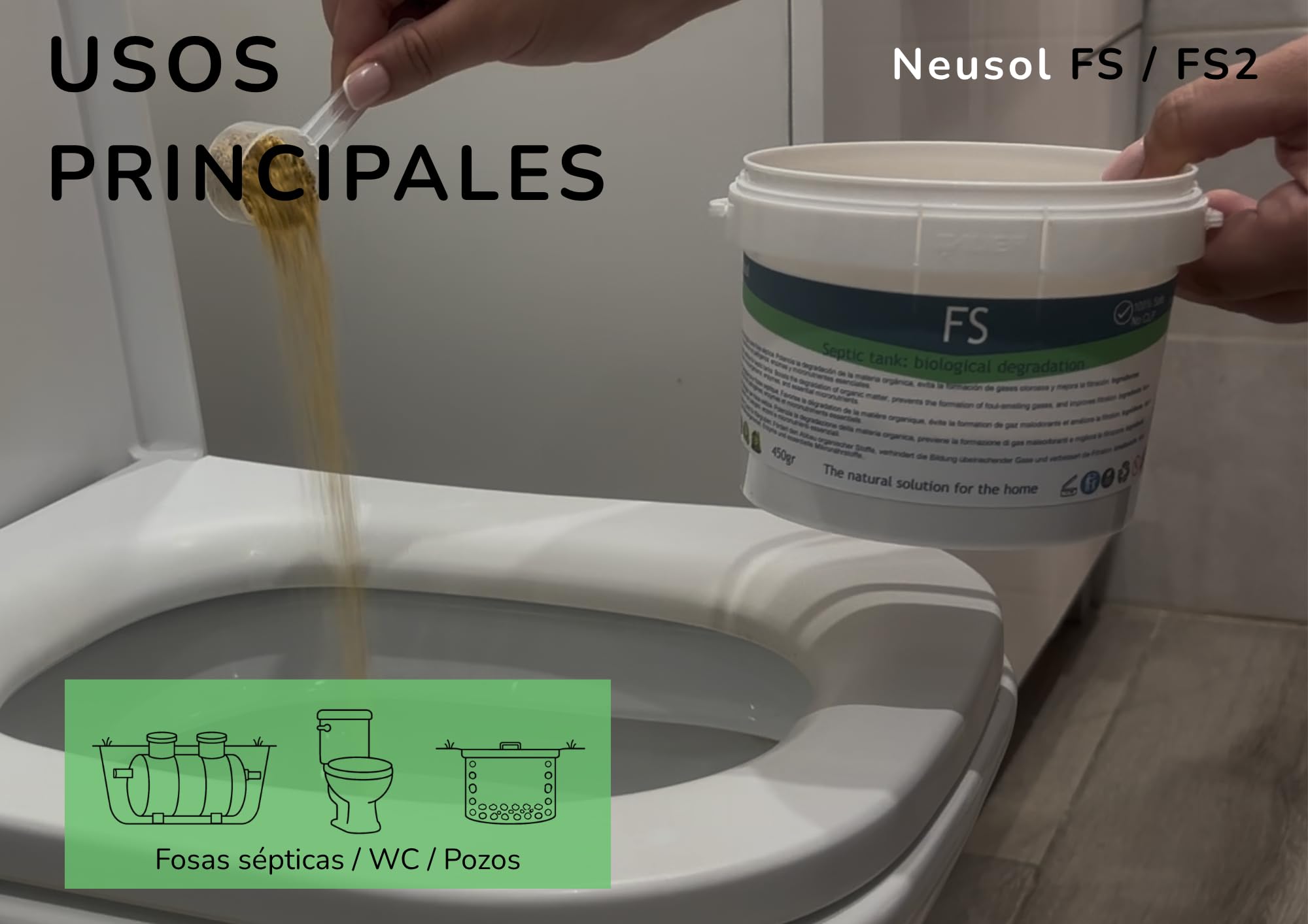 FS2 Pack - Activador biológico para fosas sépticas y malos olores | Activador biológico de mantenimiento Con bacterias, enzimas y micronutrientes Reduce olores y acumulación orgánica