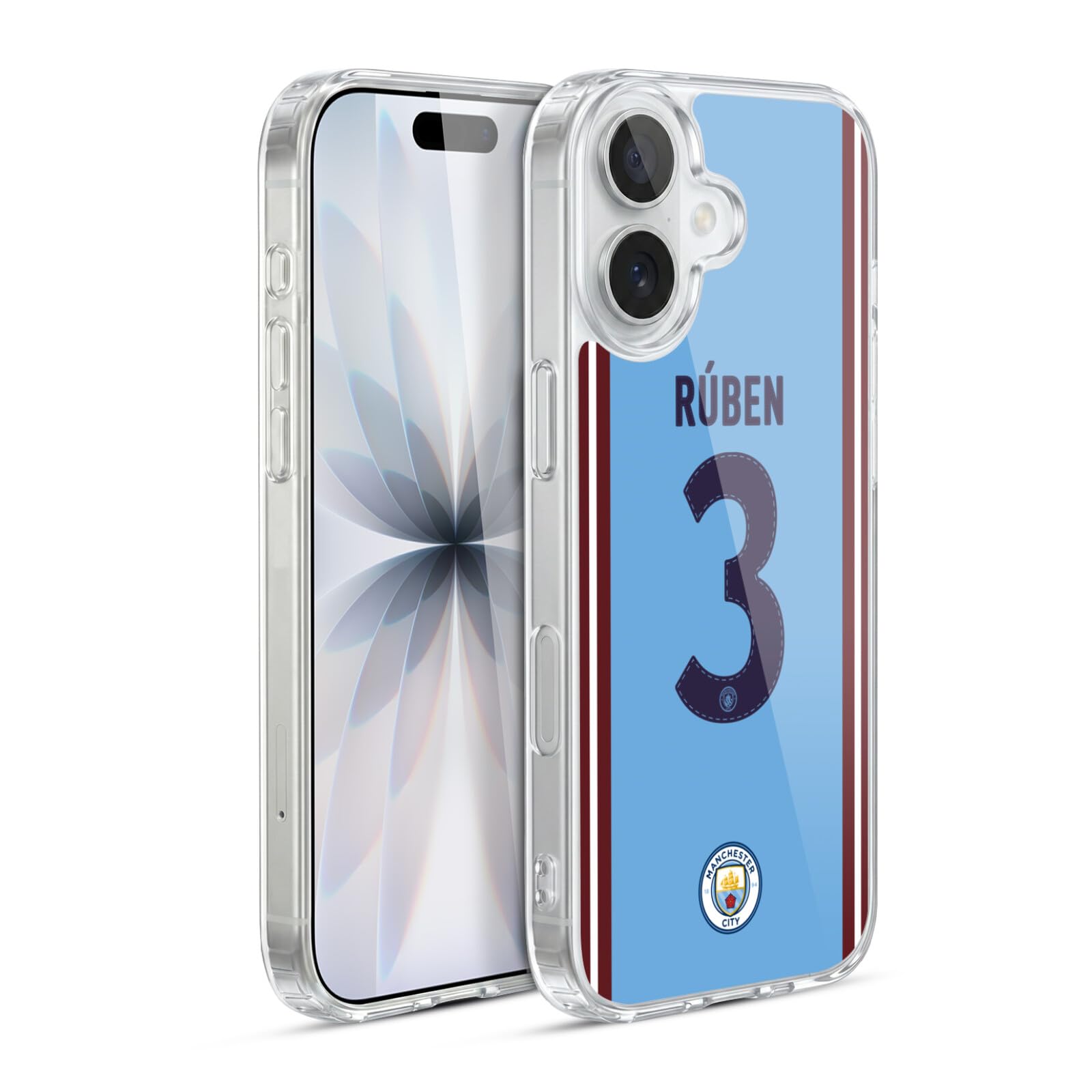 Head Case Designs Officially Licensed Manchester City Man City FC Rúben Dias 2022/23 Players Home Kit Gel Case [Military Grade Protection] Compatible with Apple iPhone 17