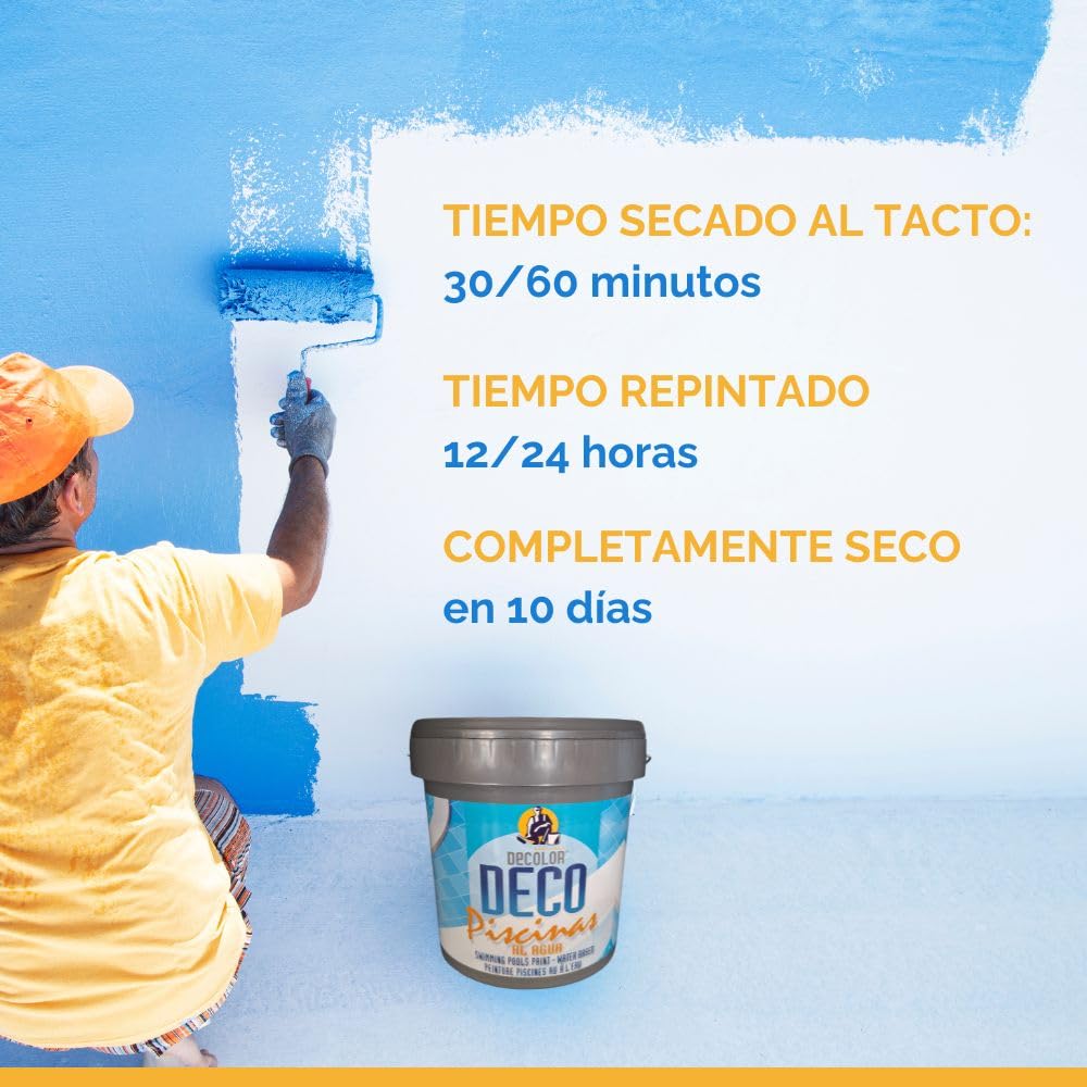 PINTURAS DECOLOR Pintura Para Piscinas Al Agua. Protección y Decoración. 4 Lt. Beige