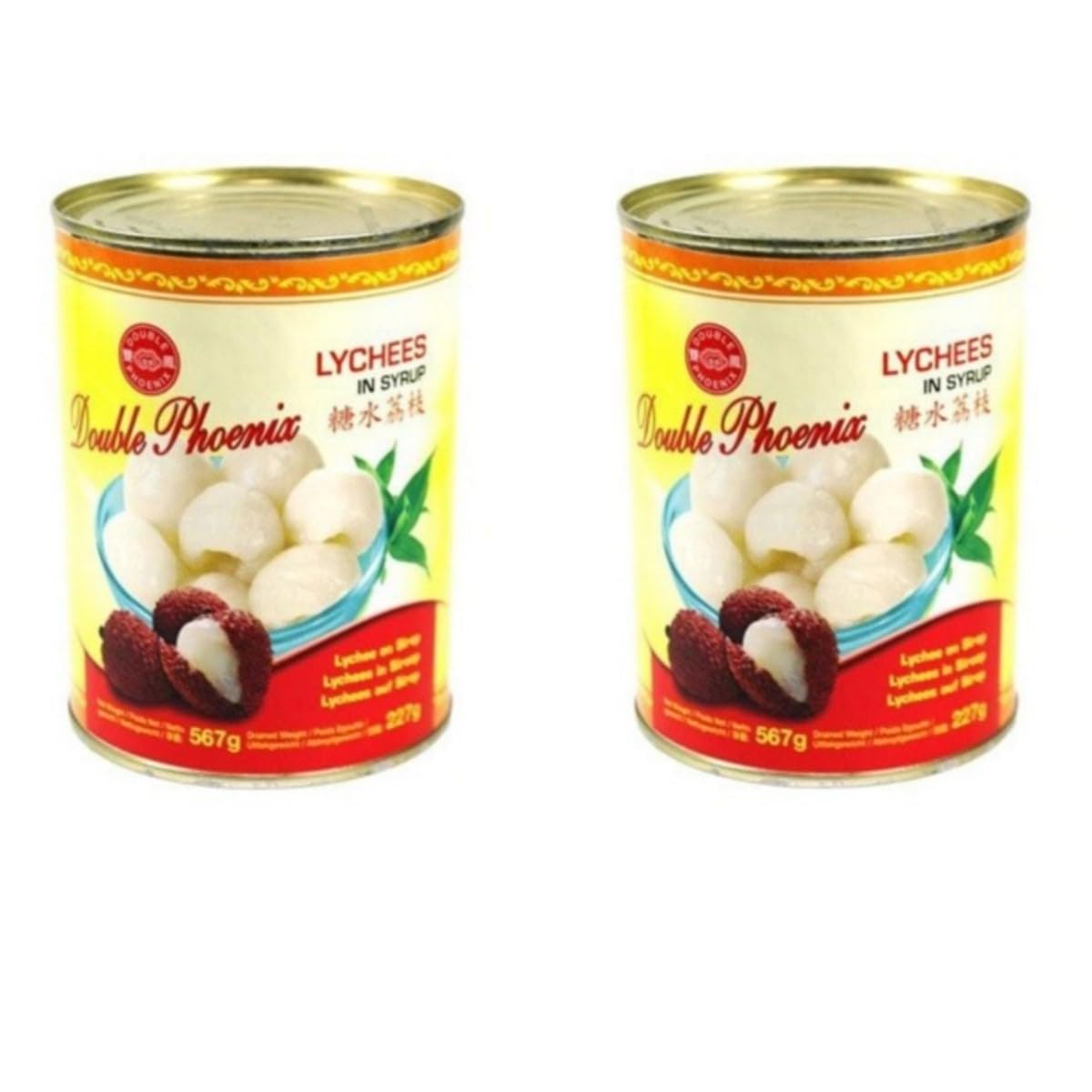 Double Phoenix Lychees in Syrup 567g x 2 cans