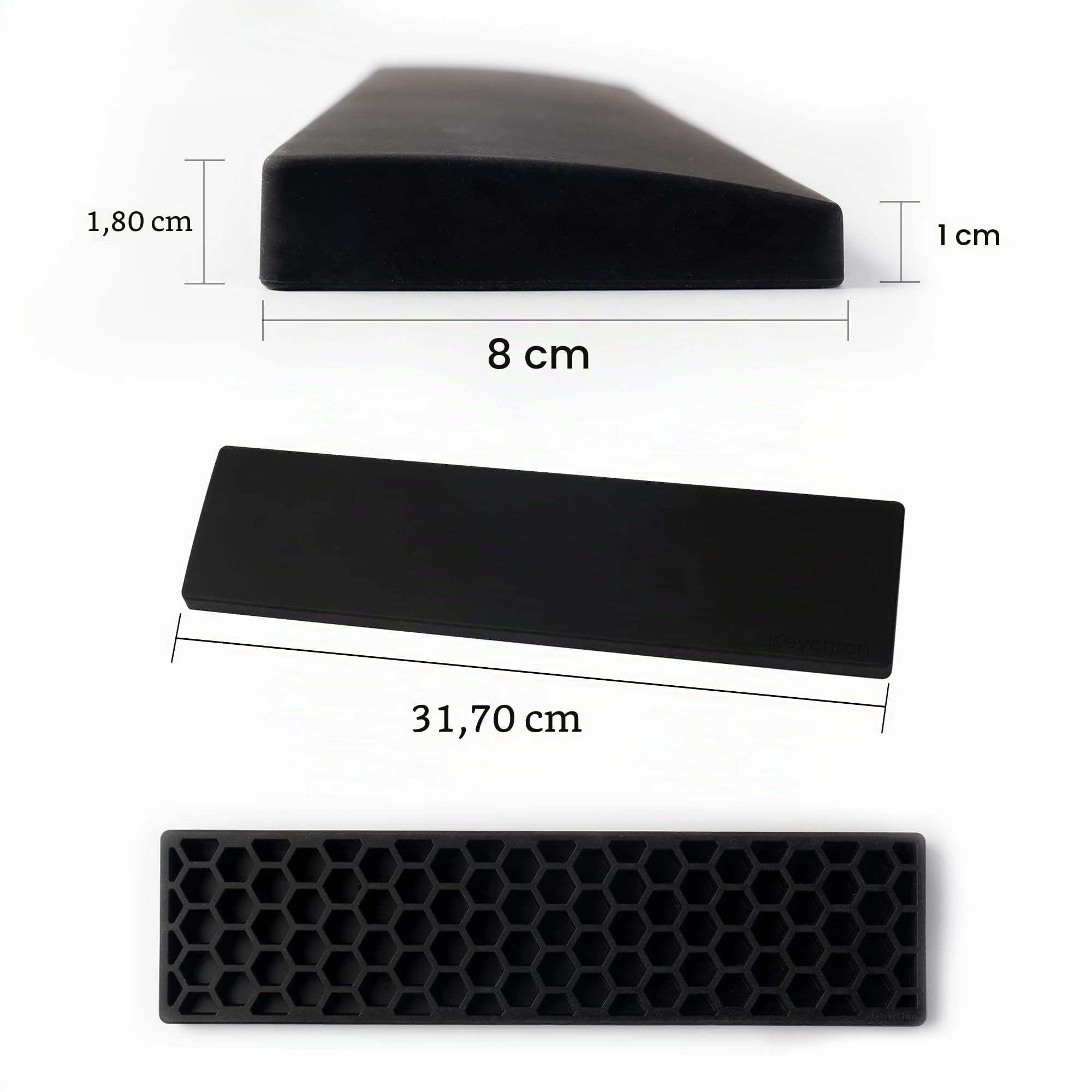 Keychron Reposamanos de silicona para K2 / K6 / K2 Pro / K6 Pro - Negro