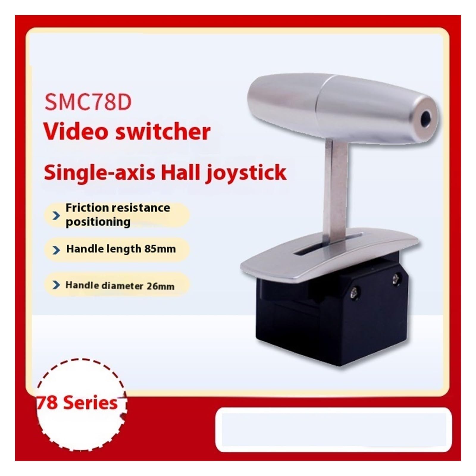 Joystick Tipo T 78AB Monoasse Con Sensore Hall – Controllo Industriale, Uscita 4-20mA, Alimentazione 24V