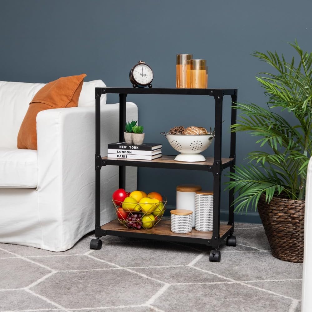 Cocina Cucina mobile a 3 ripiani, carrello di servizio, portaoggetti, mobili da cucina Estante de almacenamiento