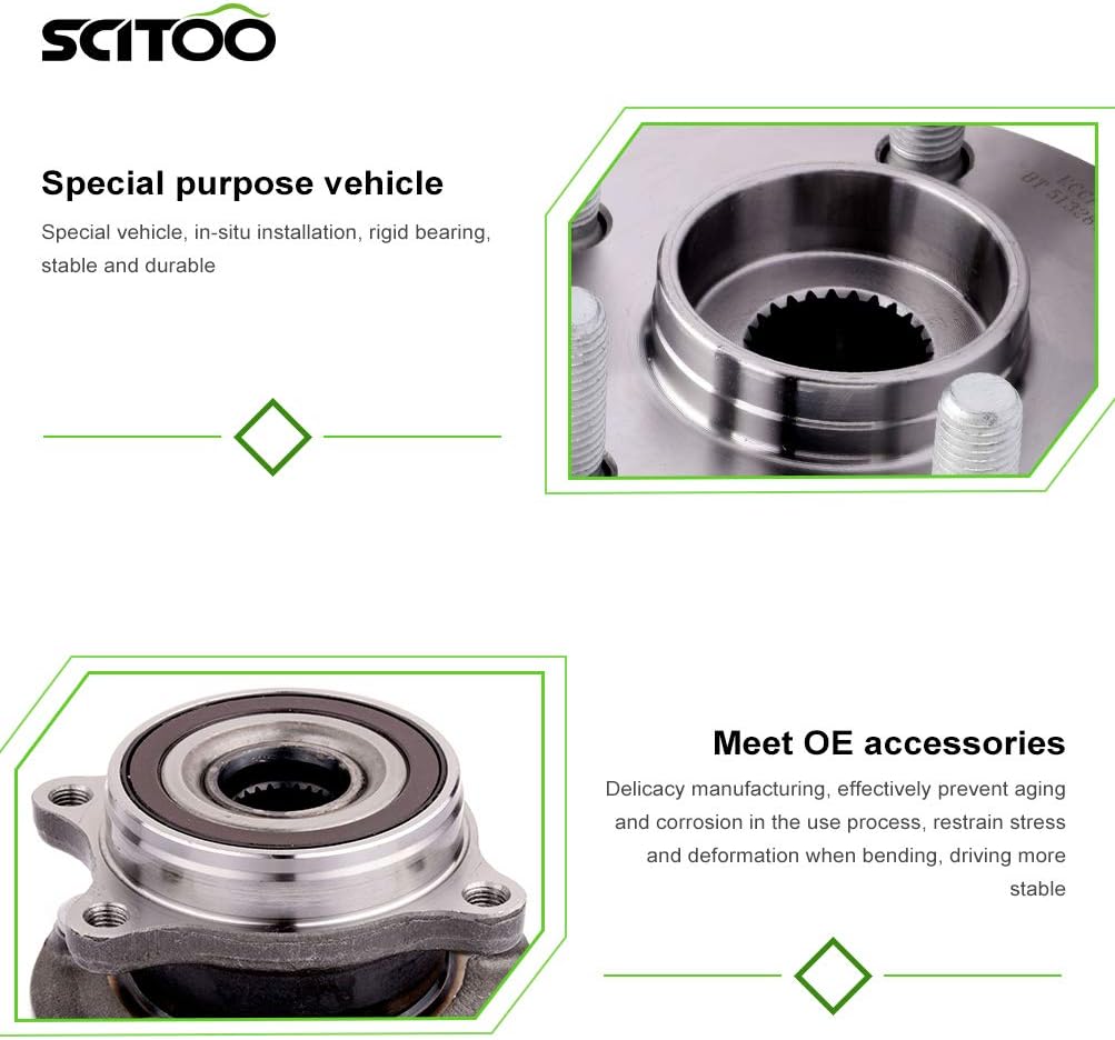 Black Friday - 80% OFF SCITOO 513287 New Front Wheel Bearing Hub fit 2010-2015 For Toyota Prius 2011-2017 For Lexus CT200h 5 Lugs Axle Hub Assembly Kit NO/ABS 1 Pack