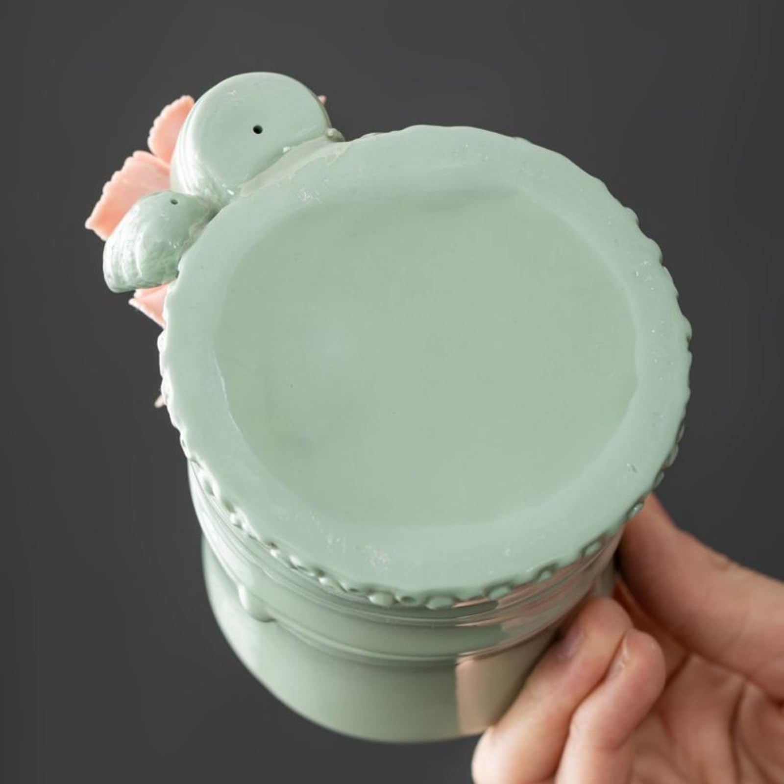 Celadon Stifthalter, handgefertigt, Antik-Look, 12,2 cm, chinesischer Stil, Mao-Stifthalter, Ornament