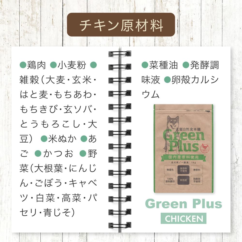Amazon.co.jp: 犬猫自然食本舗 グリーンプラス 1kg (チキン
