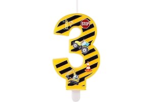 Construction Candles: Birthday Numbers Candle 3