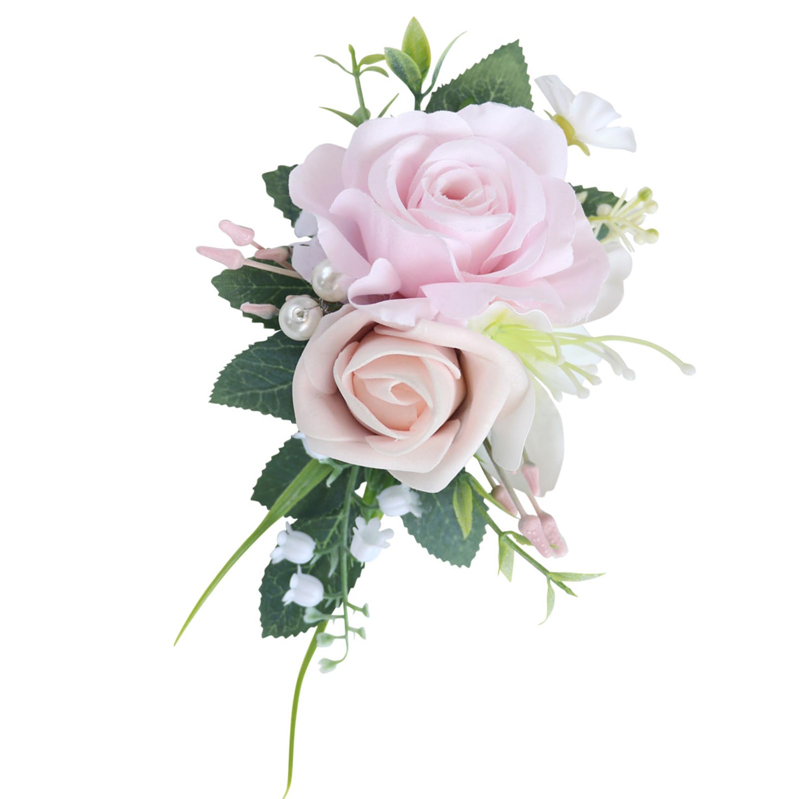 Msioytog Corsage Artificial Floral Boutonnieres for Bridesmaids and Groomsmen Wedding Prom Party Decorations Silk Flower Bridal Bouquet Brooch