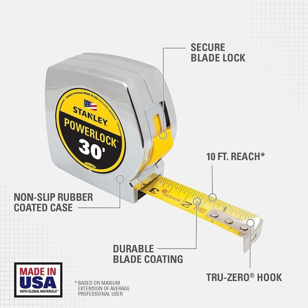 Stanley Hand Tools 33-430 1" X 30' PowerLock® Professional Tape Measure