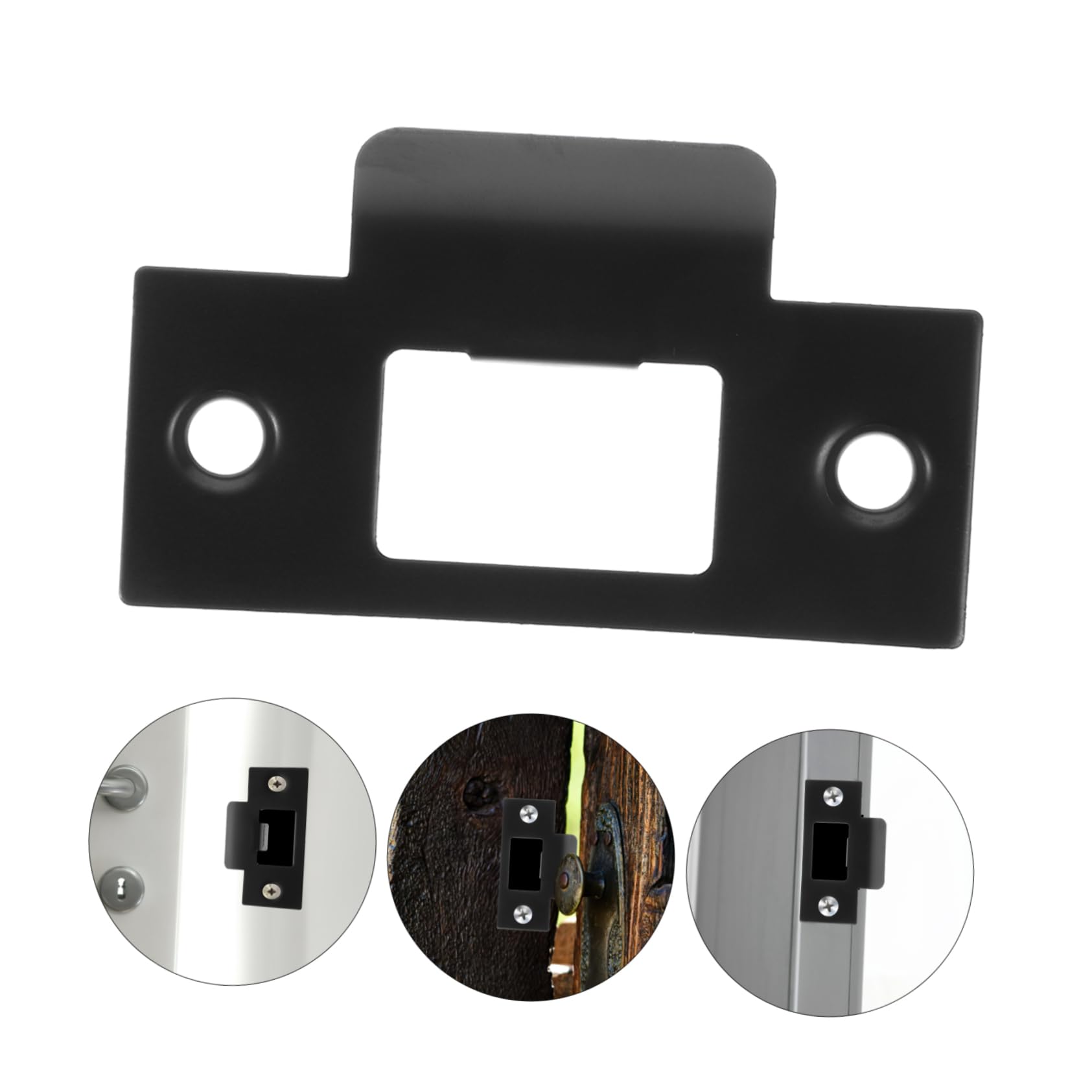 OSALADI 5 Ensembles Bloc Came Ajustable Extenseur Gabarit De Gâche De Porte Serrures À Larder Matériel Verrou Porte Plaques De Porte Couvre-plaques Acier Inoxydable Black 4 Pièces * 5