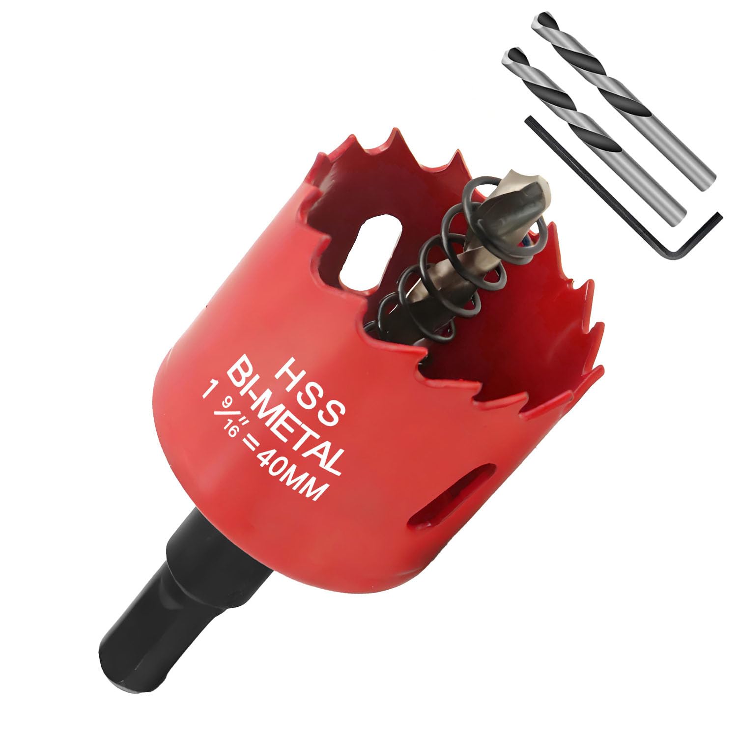 40 mm HSS Bi-Metal Hole Saw，Hole Saw Cutter for Drilling Soft Metal, Wood, PVC Board and Plastic for Cutting Circular Holes