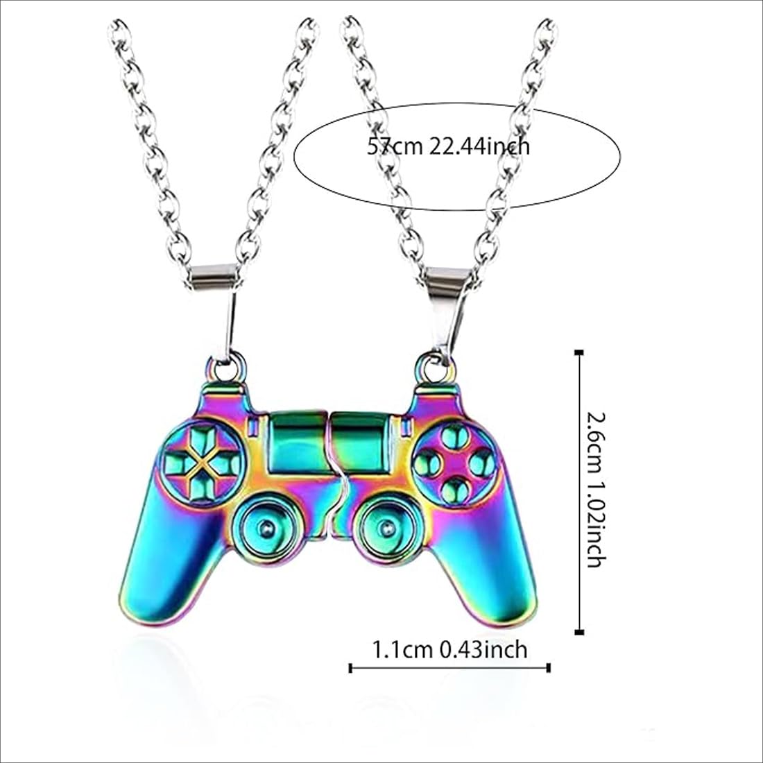Doppelte Freundschaftskette - Magnetische BFF Kette - Anhänger - Geschenk für Gamer