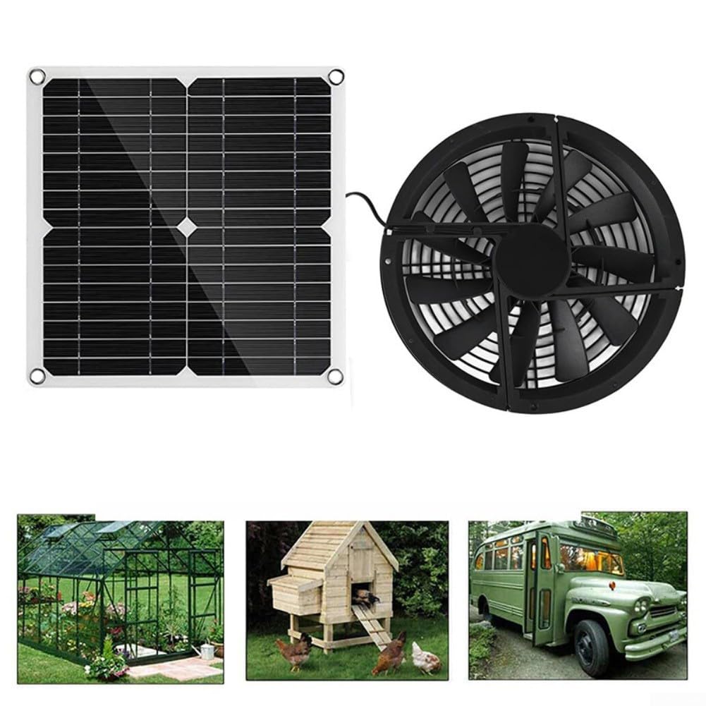 Kit ventilateur panneau solaire 12W 12V pour évents de toit poulailler serre