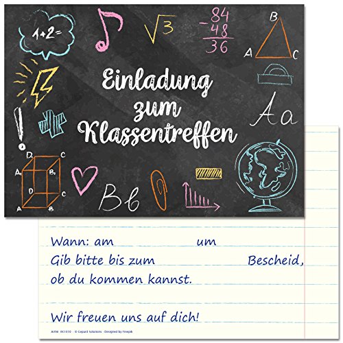 25 Einladungskarten zum Klassentreffen der Grundschul-, Hauptschul-, Realschul- und Gymnasialklassen sowie Berufsschulen und High School Reunion 25 Einladungskarten zum Klassentreffen der Grundschul-, Hauptschul-, Realschul- und Gymnasialklassen sowie Berufsschulen und High School Reunion