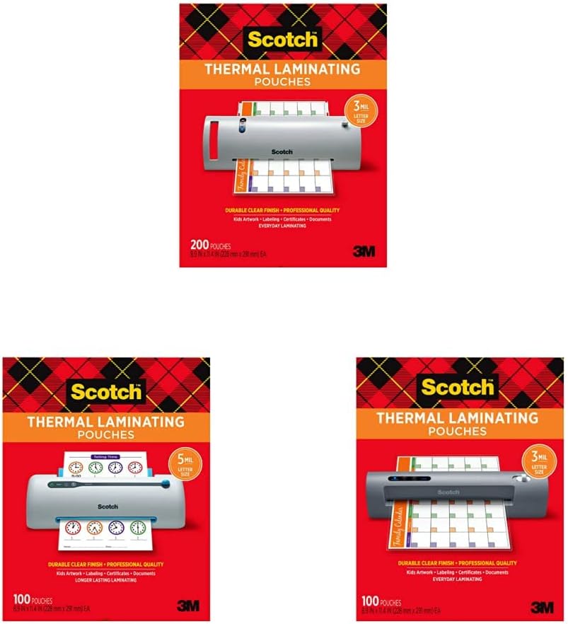 Scotch Thermal Laminating Pouches, 200 Count, 8.9 x 11.4