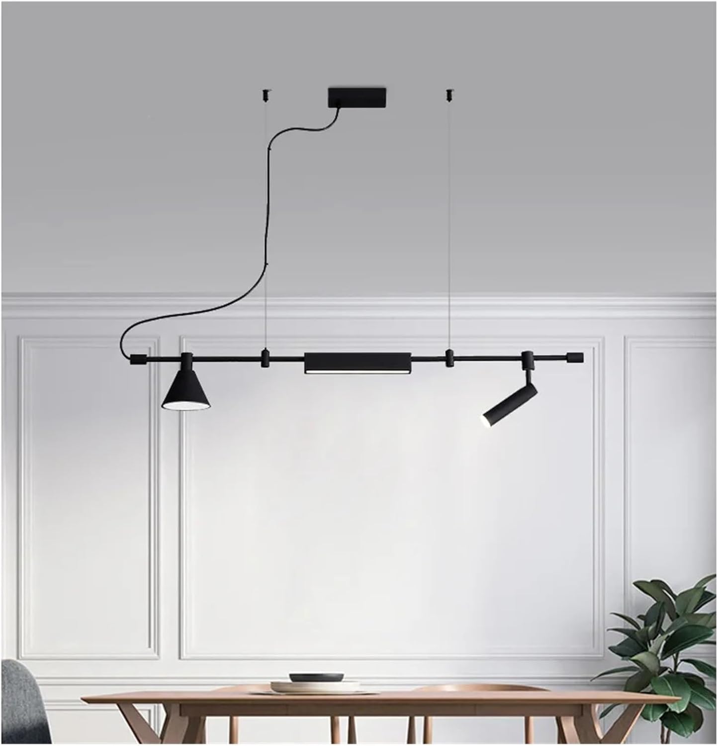 Nordic Led Chandelier Spot Light Black for Table Dining Kitchen Pendant Lamp Home Decor Lighting Suspension Fixture,Indoor Illumination