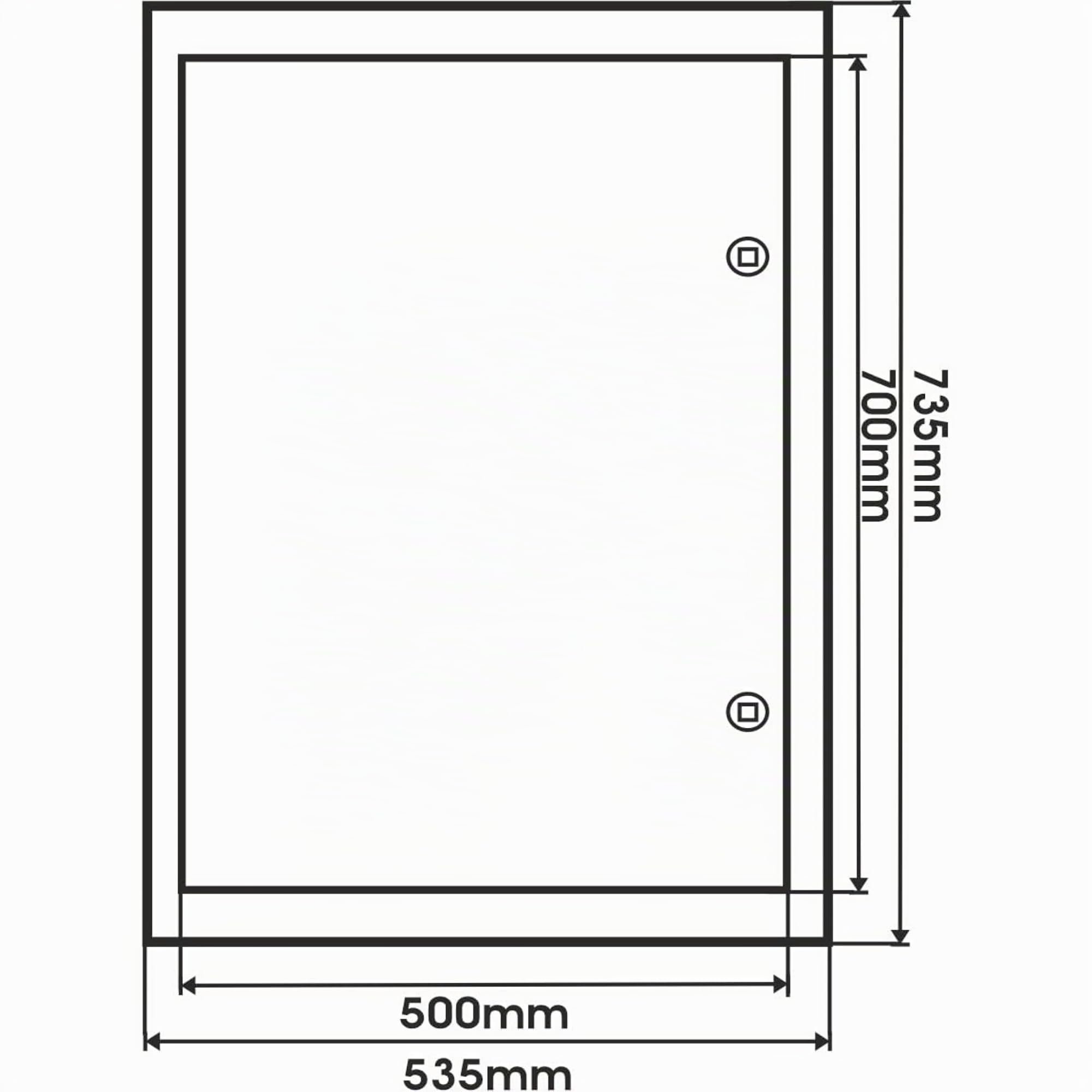 Trappe de visite Softline 500 x 700 mm blanc "The White Edition" serrure batteuse à clé carrée pour pose en cloison ou au plafond
