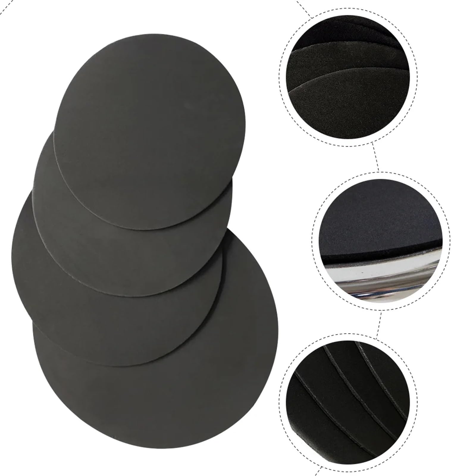 Silenciador De Batería 4 Uds almohadilla silenciosa de tambor almohadilla de percusión Kit de alfombrilla accesorios de batería práctica Para PráCtica Silenciosa