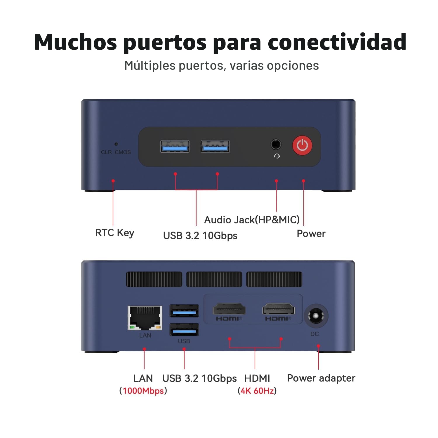 Beelink Mini PC con AMD Ryzen 3 3200U (hasta 3.5GHz), 8GB DDR4 RAM, 480GB SSD, SER3 Mini Ordenador de Sobremesa Soporte Dual HDMI, 1000M LAN, WiFi5, BT5.0, USB3.2
