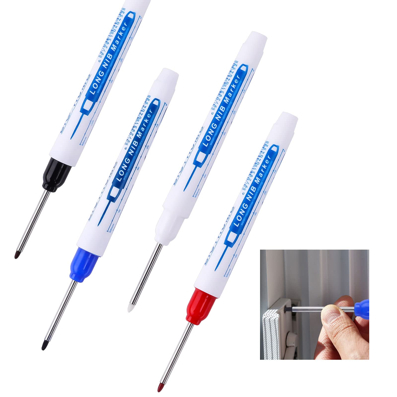 TOATELU Pennarelli Fori Profondi - 12 Pezzi Metallo, Punta 32mm, 4 Colori - Foto 7