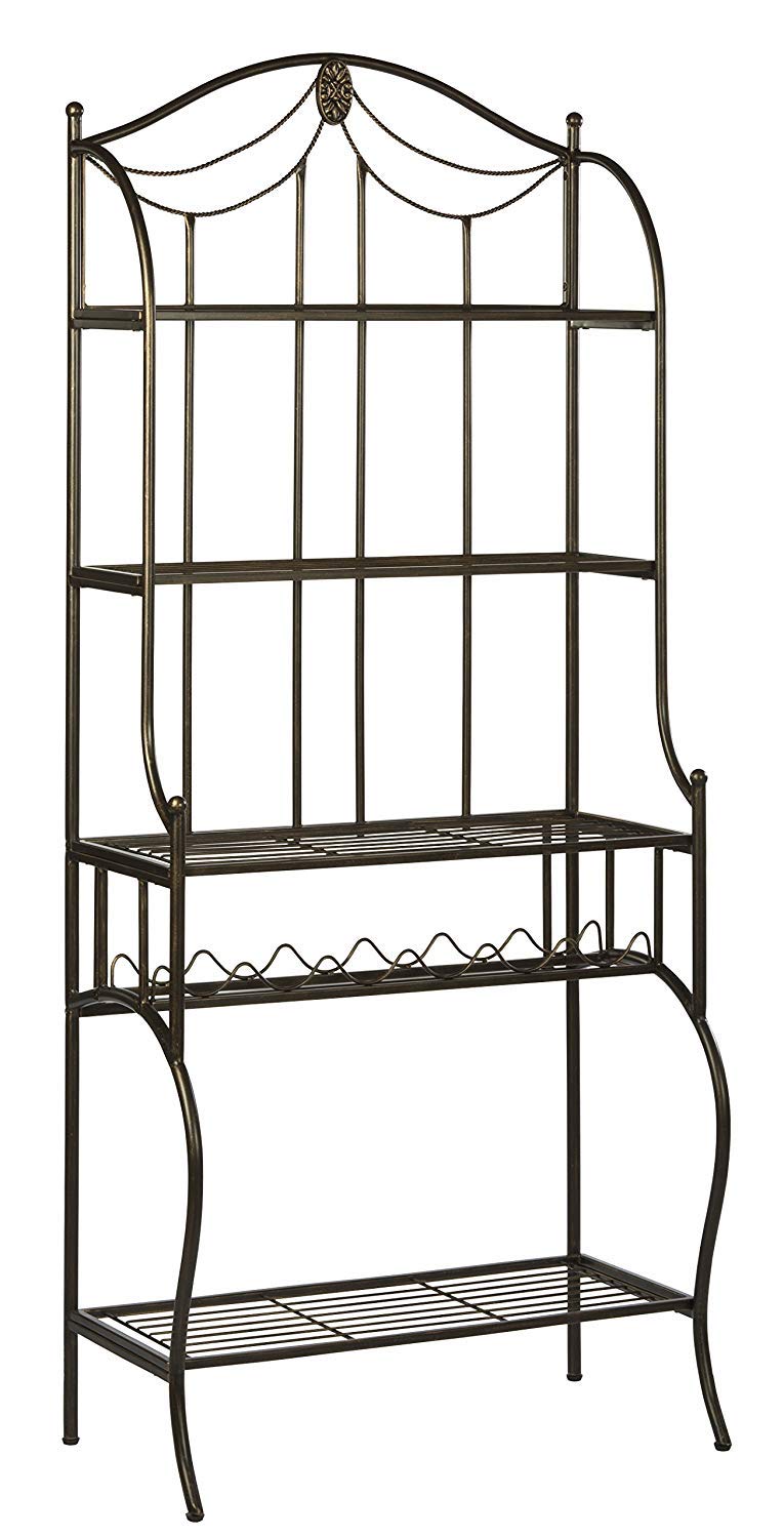 Hillsdale Camelot Baker's Rack, Black with gold highlights