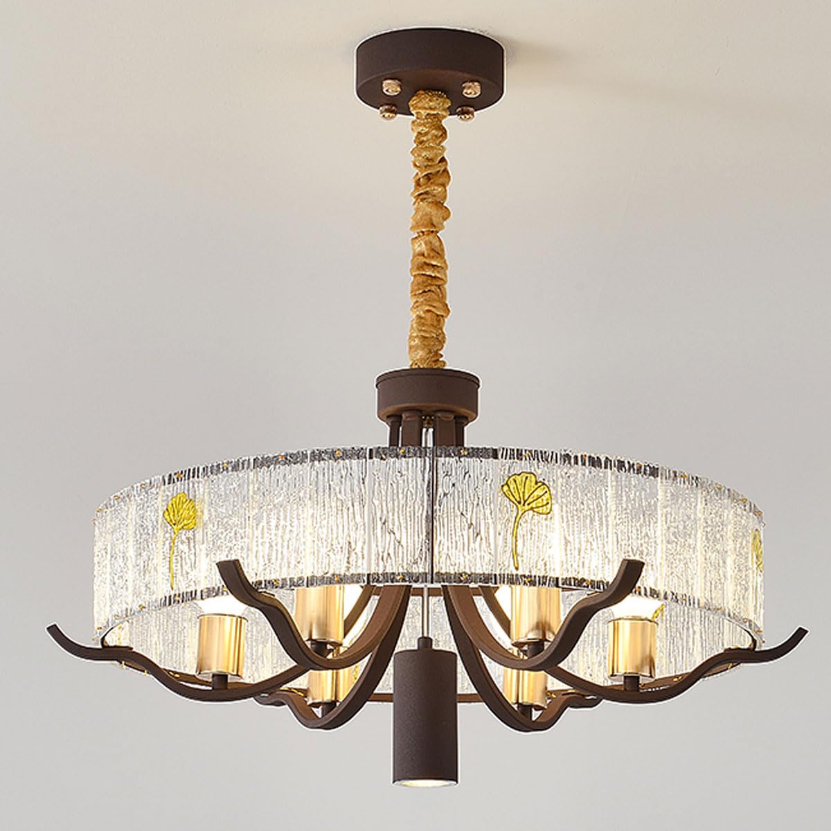 Nowa lampa wisząca w stylu chińskim do salonu, metalowa i akrylowa, w stylu chińskim, z żyrandolem punktowym, idealna do jadalni i herbaciarni