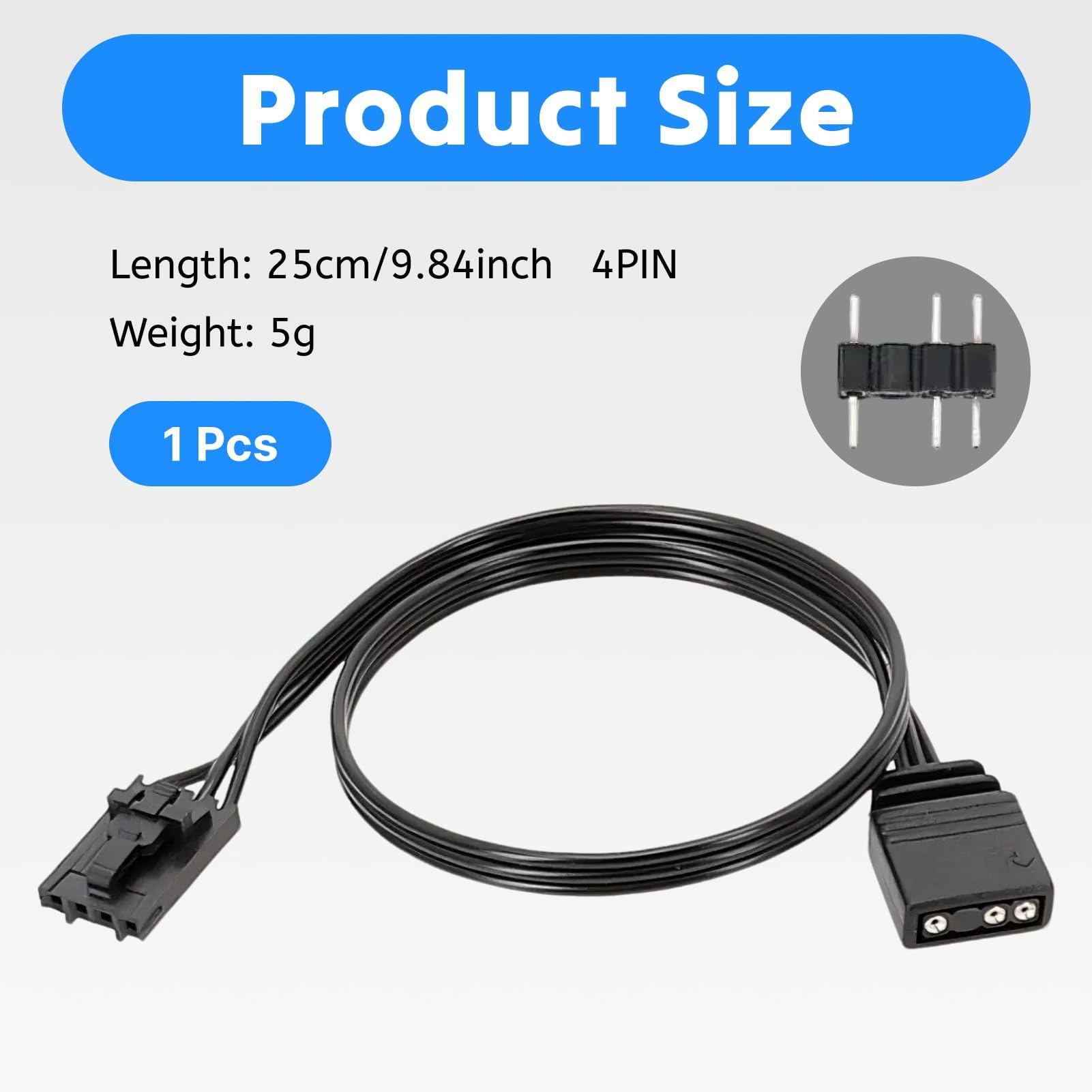 Câble Adaptateur RGB 4 Broches vers 5V pour Corsair Commander Core iCUE, Connecteur ARGB 3 Broches