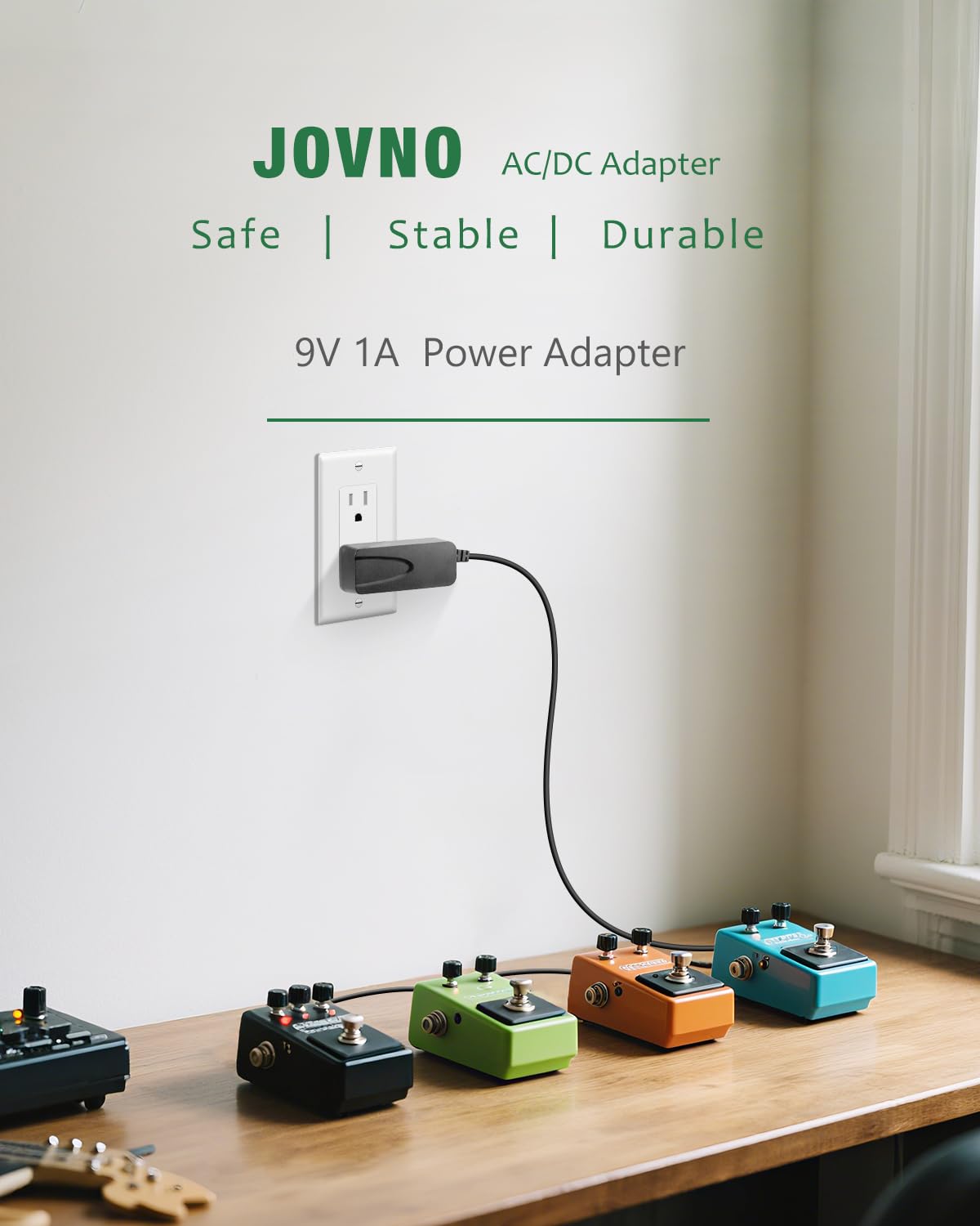 Cavo di alimentazione per pedale per chitarra, CC 9 V, per pedali, tastiera, pedaliera e altri 9 V, 1 A, 800 mA, 500 mA, adattatore UL, cavo di alimentazione Daisy Chain a 4 vie, centro negativo, 1,8
