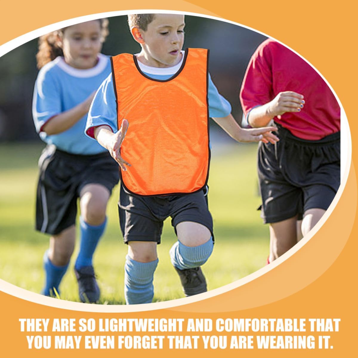 10pcs Soccer Training Vests Quick-drying Polyester Pinnies Reusable Team Sports Jerseys for Basketball Football Practice, Xl Orange and Grass Green