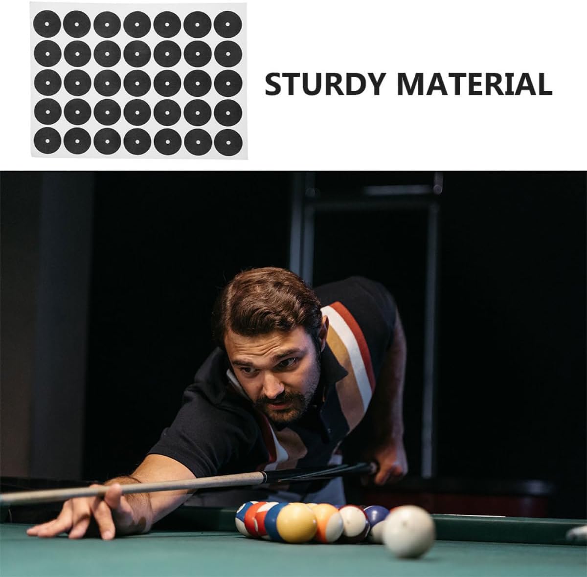 Uonlytech Billiard Table Marker Patches Snooker Pool Accessories Black Adhesive Position Stickers 2pcs for Cue Ball Marking and Table Repair