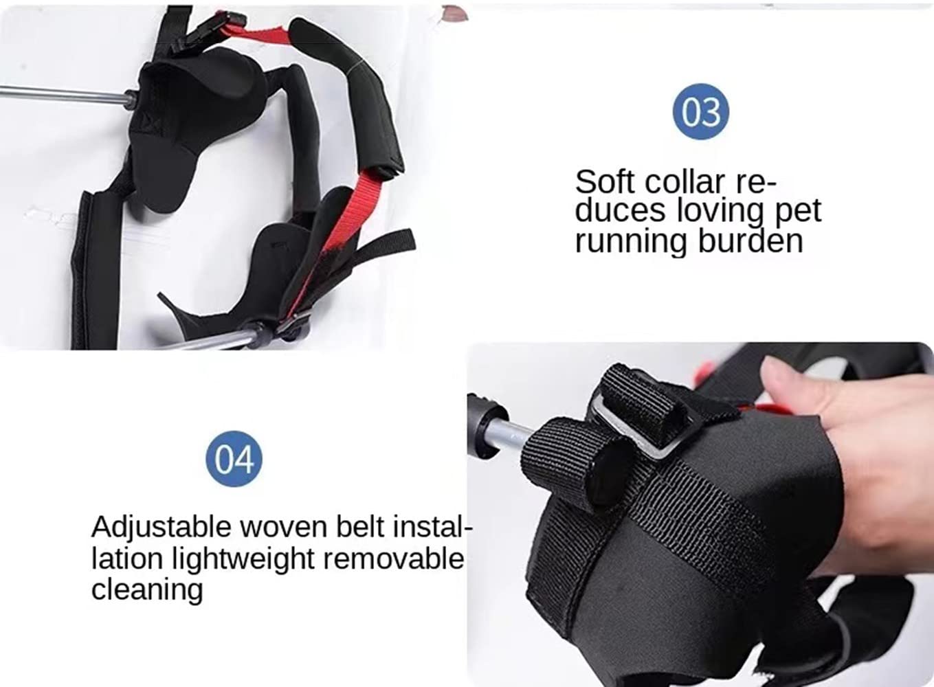 REMEK Carrozzina per Animali Domestici Zampe Posteriori, Carrello Cani Disabili Regolabile Pet Walk Assistant per Zampe Leg Riabilitazione Posteriori Dell'animale Domestico Pratica