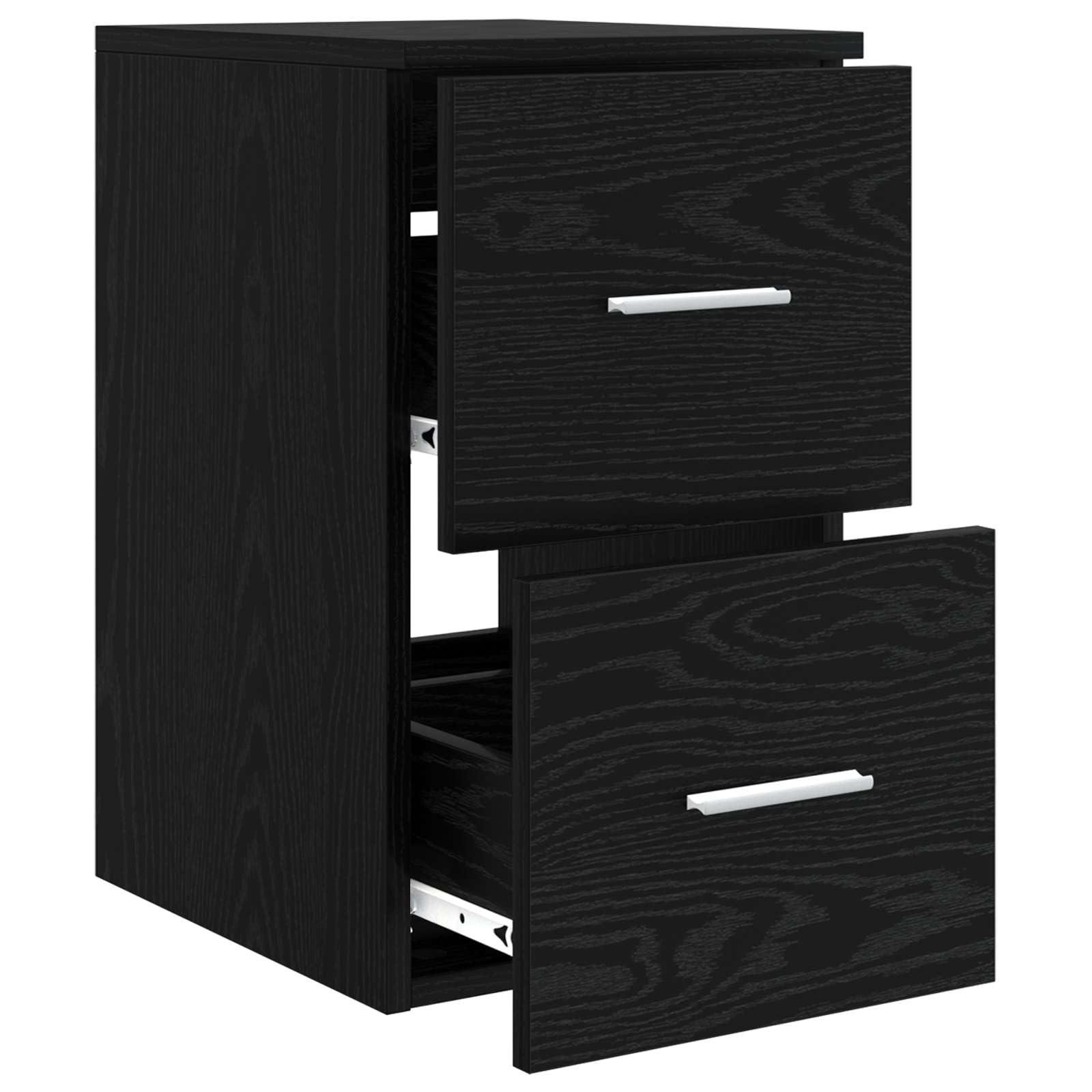 Szafka łazienkowa tymczasem czarny dąb z materiału drewnopochodnego 30 x 41 x 50 cm z 2 szufladami, nowoczesna szafka łazienkowa do przechowywania i półki, idealna do łazienki, toalety dla