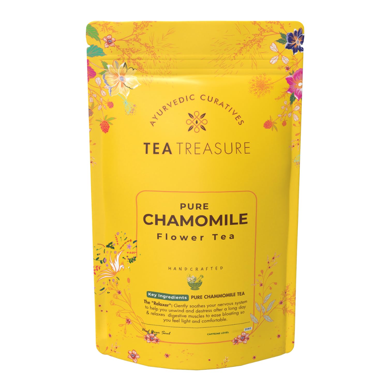 Tea Treasure Chamomile Green Tea for Sleep & Relaxation – 50 Tea Bags | Chamomile Green Tea with Darjeeling & Lavender | Low Caffeine – Flower Based – Calming Infusion