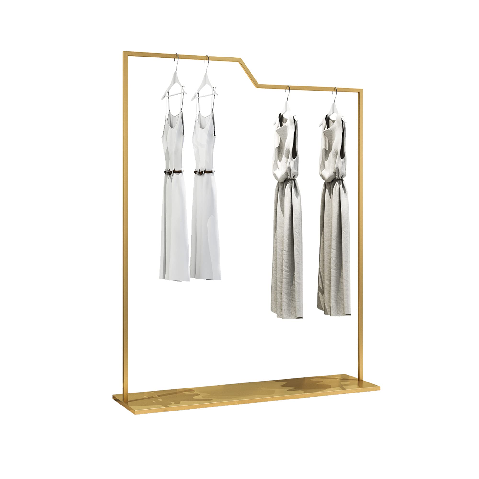 Rieles para Ropa De Alta Resistencia, Bastidores De Almacenamiento con Perchas, Bastidores De Exhibición De Ropa, Bastidores De Secado De Metal, para Guardar Cajas De Zapatos, Dorado, 150 Cm