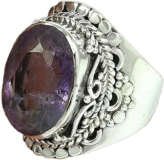 Natural Amethyst Healing Gemstone Band Ring, Purple Stone Faceted Oval Ring, Statement Wedding Ring, Metaphysical Gifts, February Birthstone, Annivesary Gifts, Gifts For Women (amethyst)
