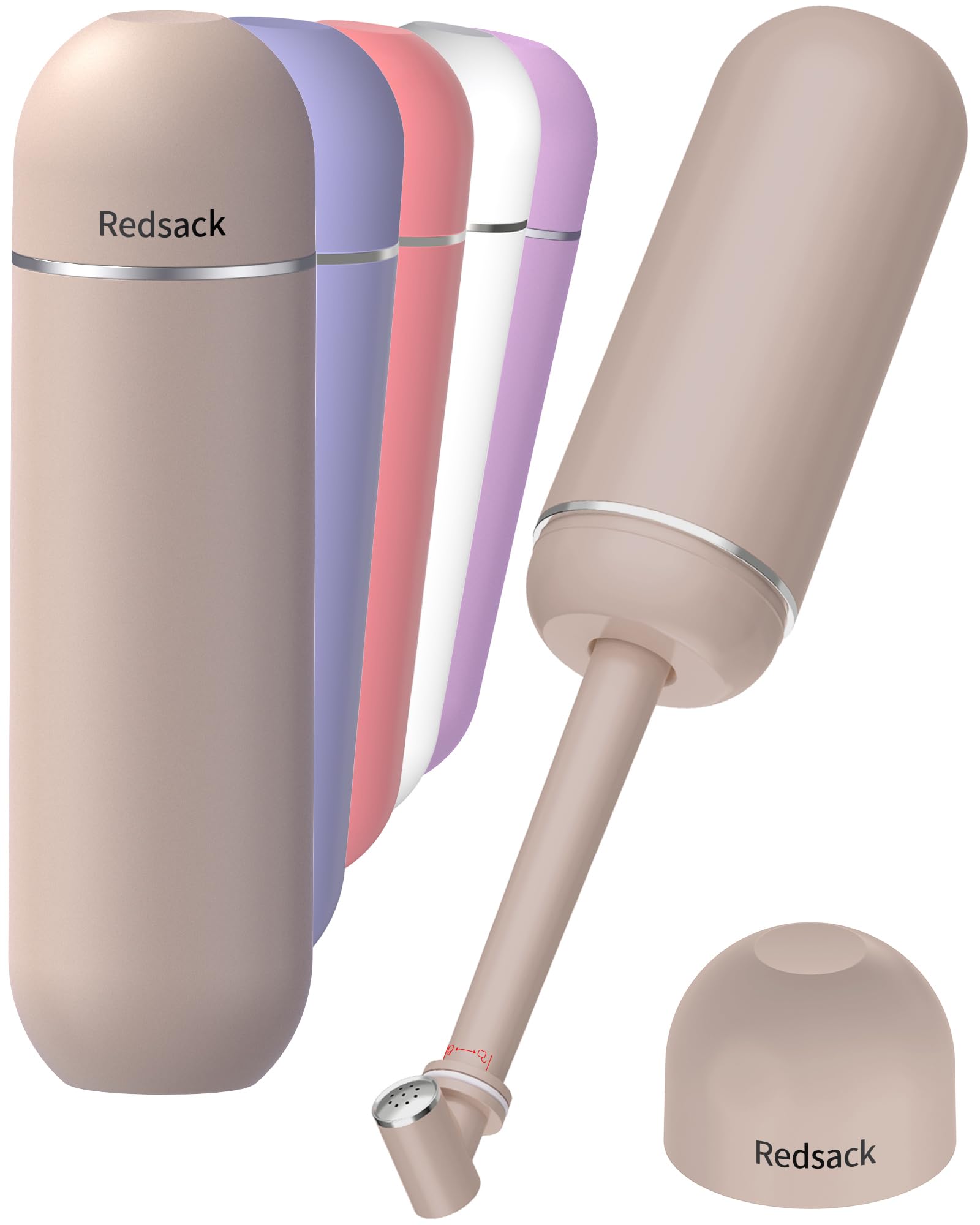 Portable Bidet for Travel & Camping - Manual Squeeze Handheld Peri Bottle for Feminine Hygiene, 3 Leak-Proof Seals, Extendable Sprayer with Rotating