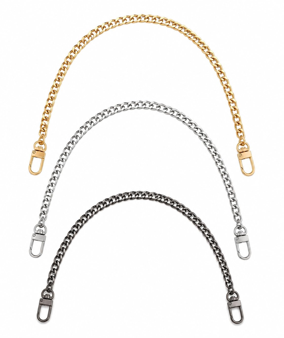 3PCS Bag Strap, Quick Fix Bag Chain, 40 cm Bag Straps in Golden, Silver and Gunmetal Finish, Ideal for Secure Bag Attachment, Convenient Use Accessory-image-22