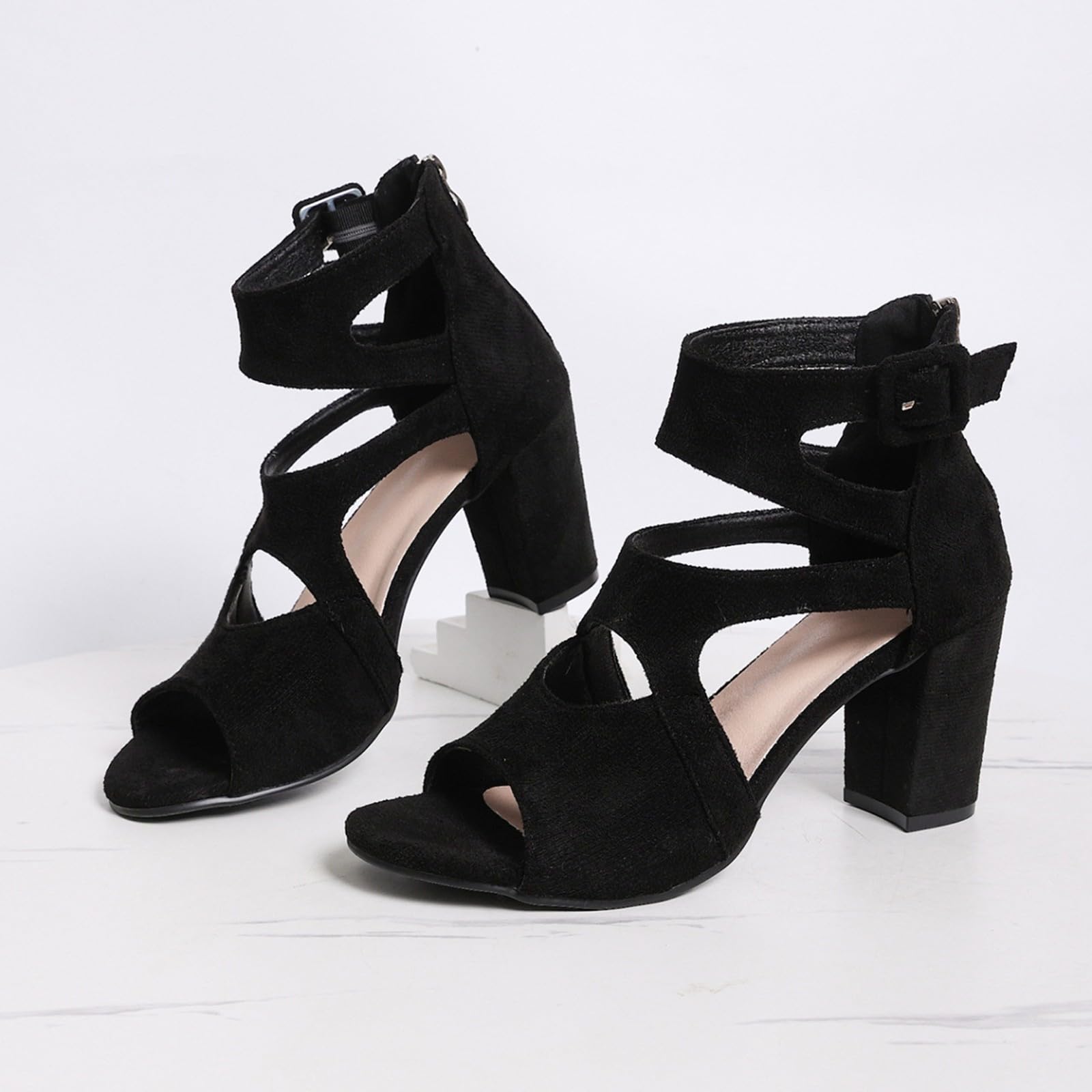 Sandalen Damen mit Absatz Sommer Hallux Valgus High Heels Schuhe Sommerschuhe Offene Slingback Pumps Elegant Sandaletten Absatzschuhe Sandale & Slides Tanzschuhe - 5