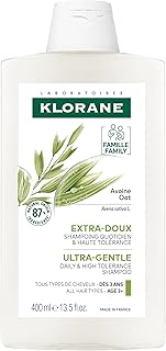 Klorane Ultra-Gentle Shampoo with Oat Milk - Sulfate-Free - Dermatologist and Pediatric Tested - Hypoallergenic, Vegan, Plant-Based Fomula - High Tolerance Formula for Whole Family - 13.5 fl. oz.